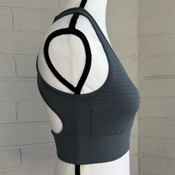 Alphalete Charcoal Ribbed Sports Bra - Picture 3 of 11